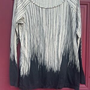 Norma Kamali Top Size 2XL 100% Organic Cotton Abstract Boho